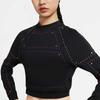 Nike Crew Neck Pullover Long Sleeve Sweatshirt Women sweatshirt Black Translucent CJ4156-010