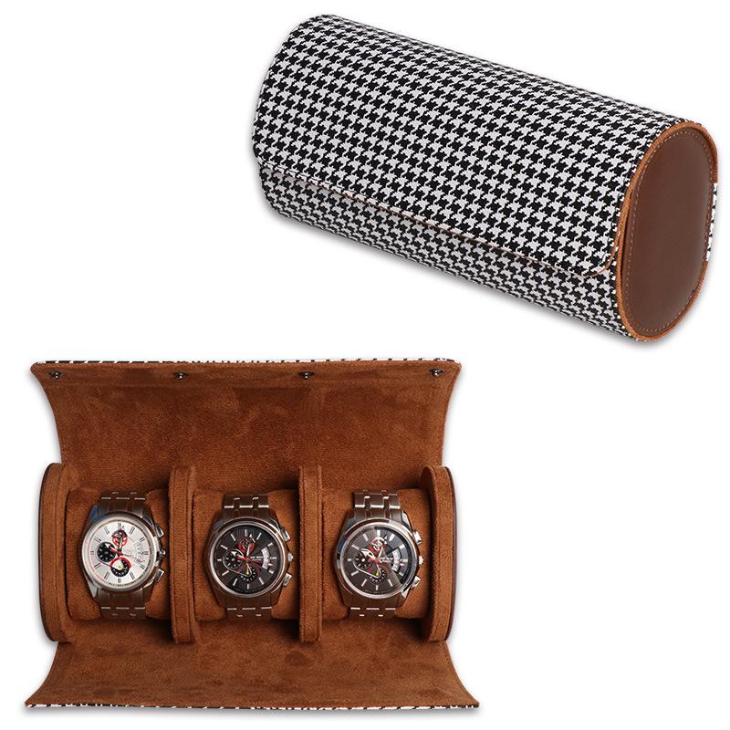 Stock Disponible Bolsa de Viaje Impermeable para Relojes de Cuero – Antiarañazos, Resistente al Desgaste, Almacenamiento Portátil para Relojes Mecánicos