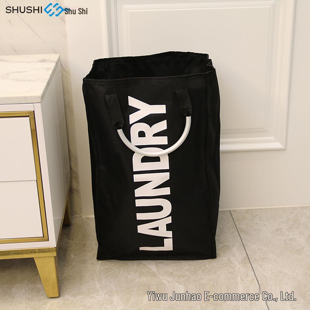 Shu Shi Foldable Waterproof Oxford Cloth Laundry Tote Bag with Round Handles