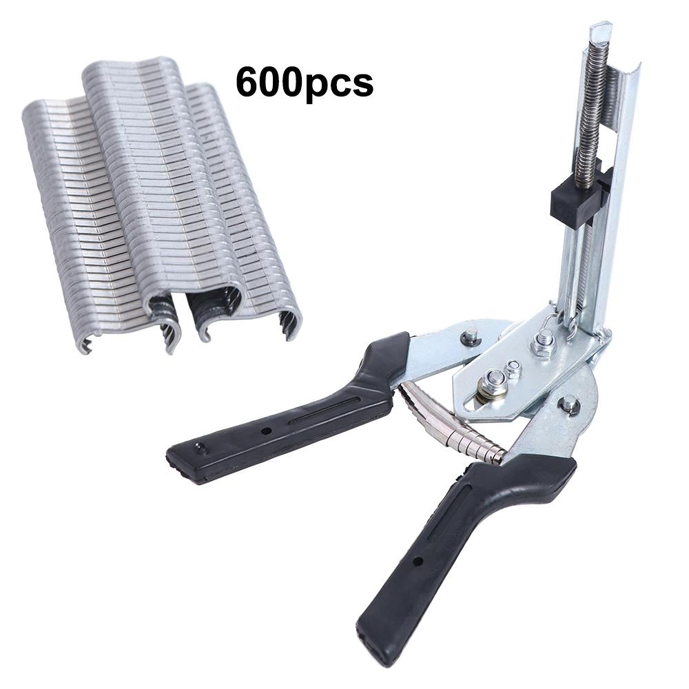 600pcs M Clips Cage Repair Pliers Farm Pig Ring Pliers Animal Cage Hog Ring Pliers  Chicken