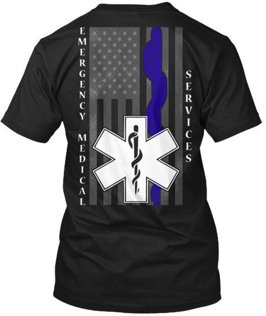 Футболка с флагом Ems Emergency Medical Services, сделано в США, размеры от S до 5XL, унисекс L