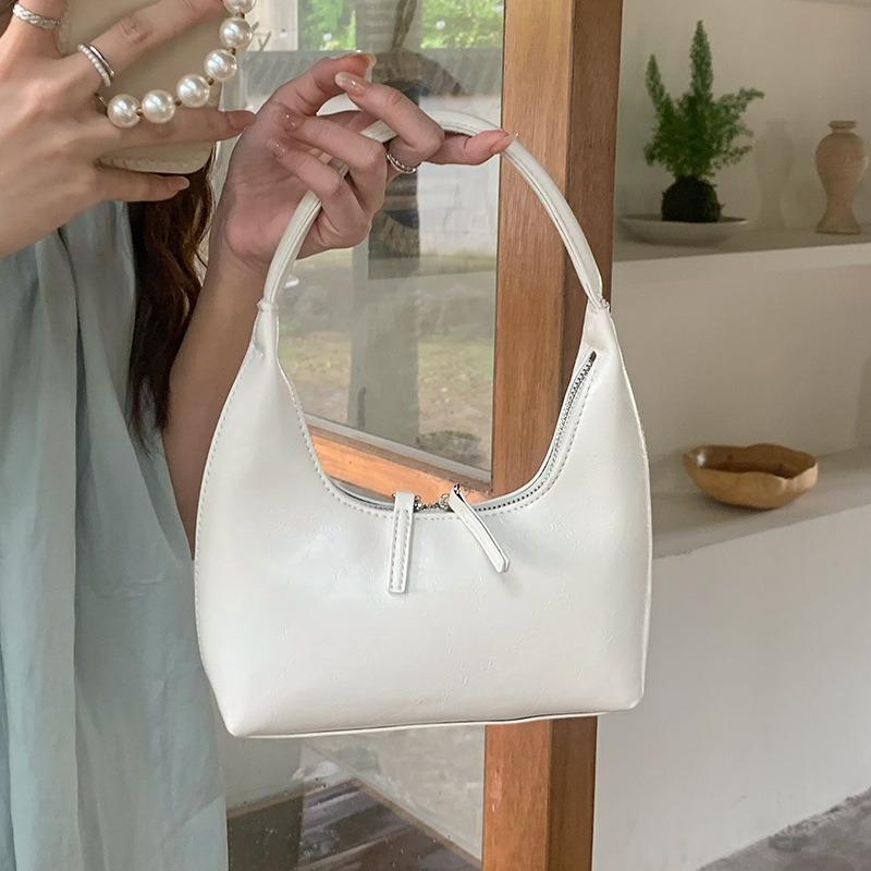 French Silver Textured Underarm Bag Women Summer Textured Niche Shoulder Bag Handbag Korean Ins Bag