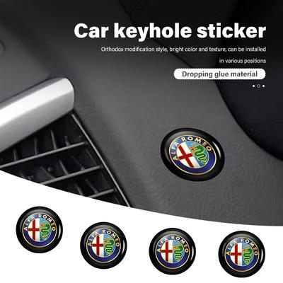 8pcs Car Door Keyhole Protection Stickers Lock Core Decal For Alfa Romeo 159 Giulietta Giulia 147 Mito 156 159 166 GT Stelvio