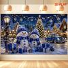 1Pcs Snowman Couple Winter Village Decoration Background Winter Backdrop For Photo Studio Photo Booth Party