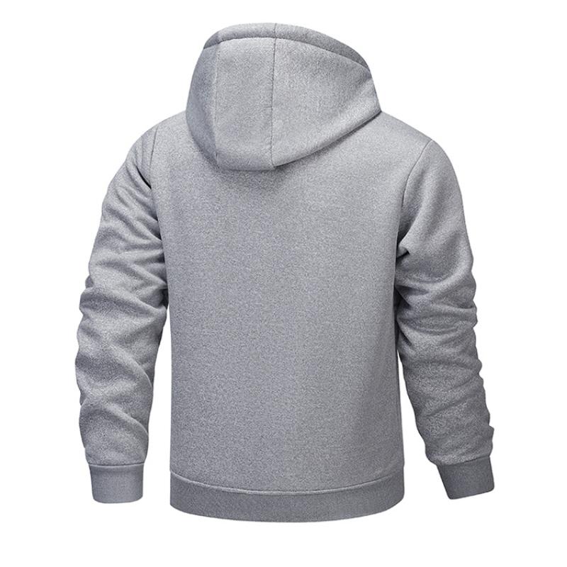 Autumn and Winter Men Long Sleeve Sweatshirts Lambswool Zipper Hoodies Thicken Warm Jacket Casual Sports Fleece Coats Hooded Man Jackets