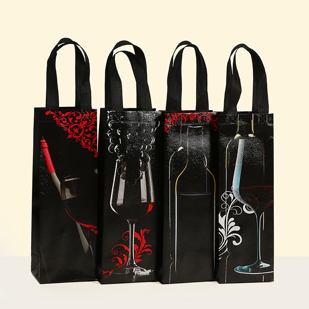 

StoBag Wine Bottle Bags Luxury Designer Bags Gift Wrapping Bags Non Woven Packaging Bags for Sweets Reusable Tote for Party 12pcs&35x12x9cm