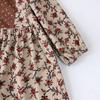Autumn Girls Floral Dress Ethnic Patchwork Mori Girl Long Sleeve Cotton Dress For Kids Casual Party Wear