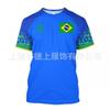 Herren T-Shirt Brasilien Fußball Nationalmannschaft Kurzarm Rundhals Feuchtigkeitsableitend Lässiges T-Shirt