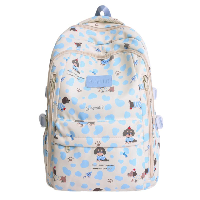 College Style Backpack Puppy Pattern Schoolbag Junior High School Student Book Bag