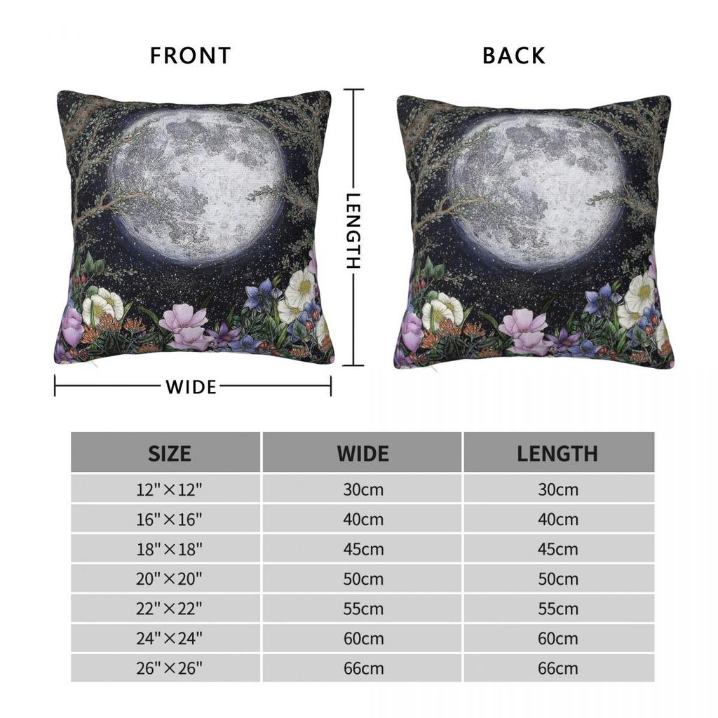 Midnight Garden Glow Moonlight Pillowcase Polyester Linen Velvet Printed Zip Decor Pillow Case Home Cushion Cover