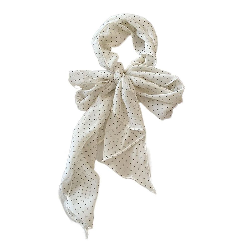Ribbon Scarf Headband Thin Long Scarves Sweet Polka Dot Scarf  Outdoor