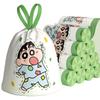 Thickened Drawstring Trash Bags 45x45cm Kitchen Garbage Bags Heavy Duty Plastic Refuse Bags With Printed Pattern