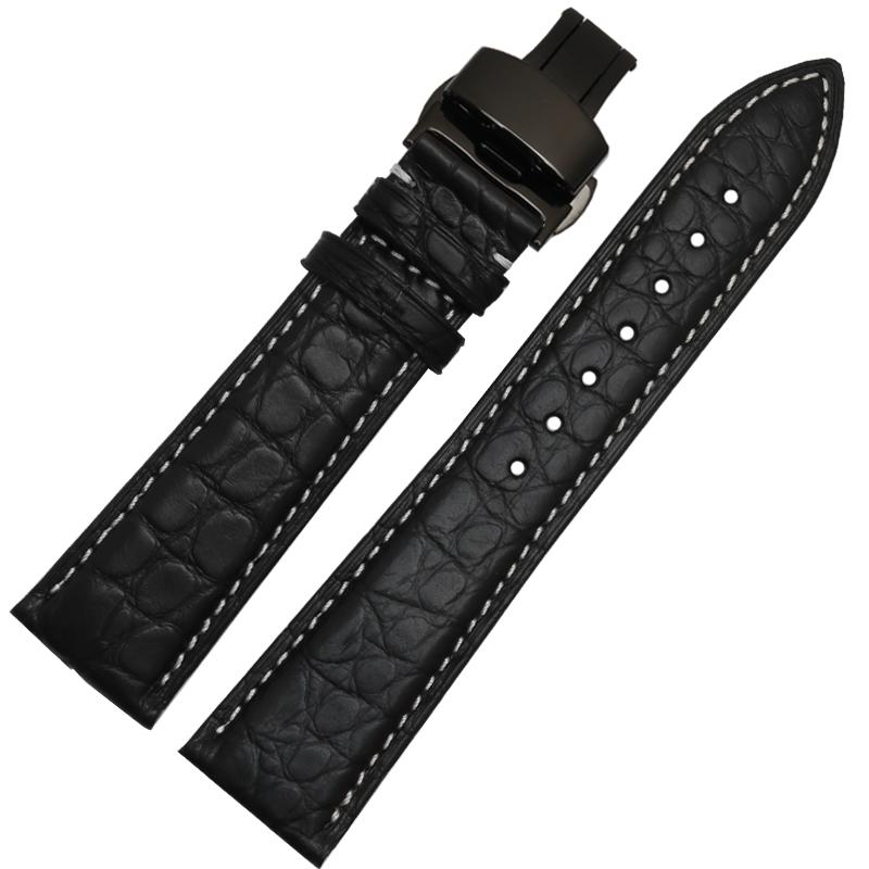 Pasek ze skóry aligatora 18 mm 20 mm 21 22 mm Bransoleta ze skóry naturalnej wysokiej jakości pasek do zegarka ręcznie robiony pasek do zegarków akcesoria