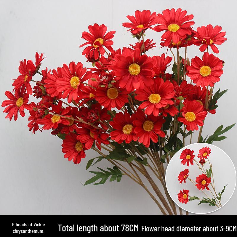 Wine Red Artificial Floral Bouquet - Chinese Wedding & Engagement Ceiling Decoration