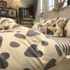 Cartoon Bear Washed Cotton Four-piece Set, Bed Sheet Quilt Cover, Bedding Three-piece Set, Dormitory