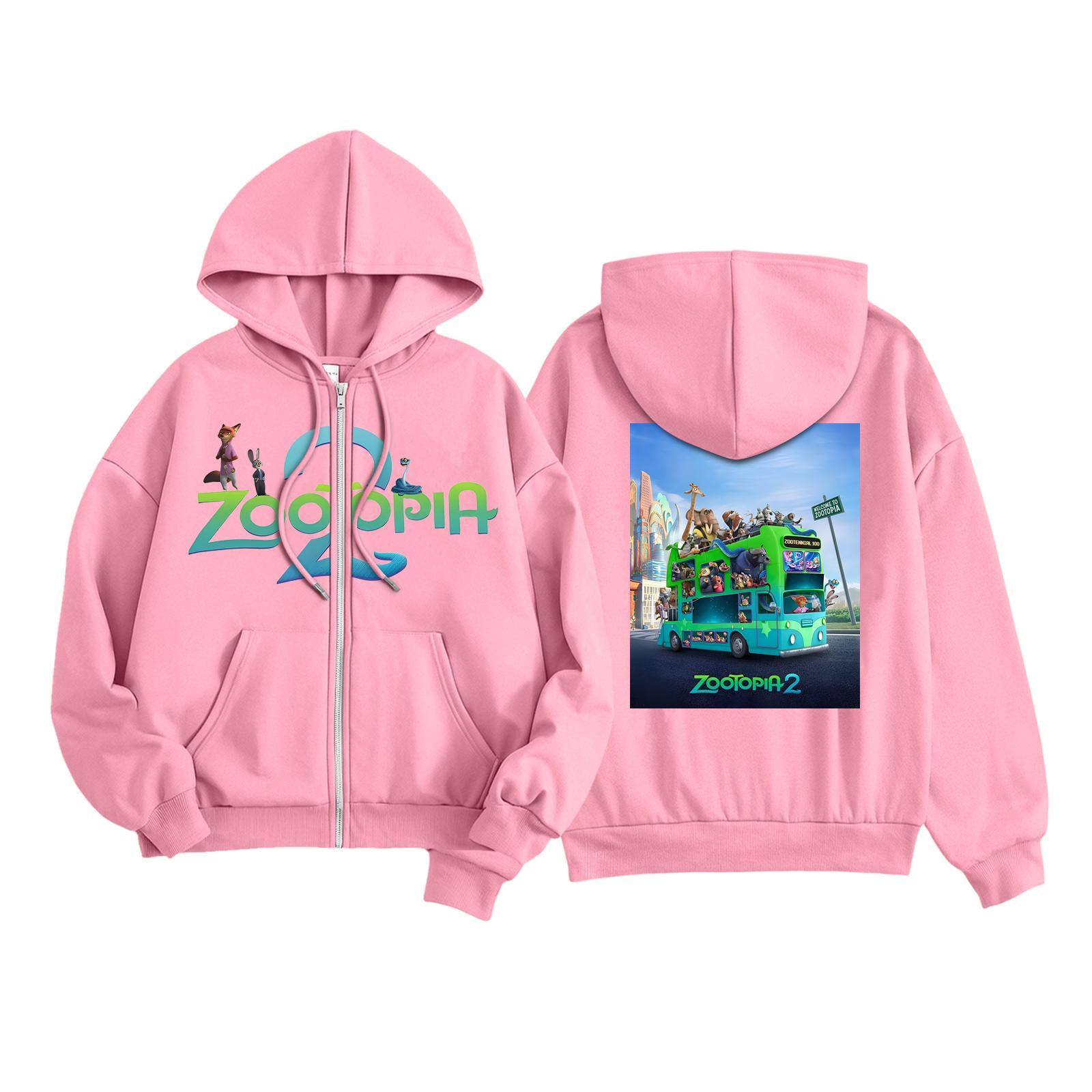 

Дитяча повсякденна модна куртка з капюшоном на блискавці з довгими рукавами з принтом 130 рожевий