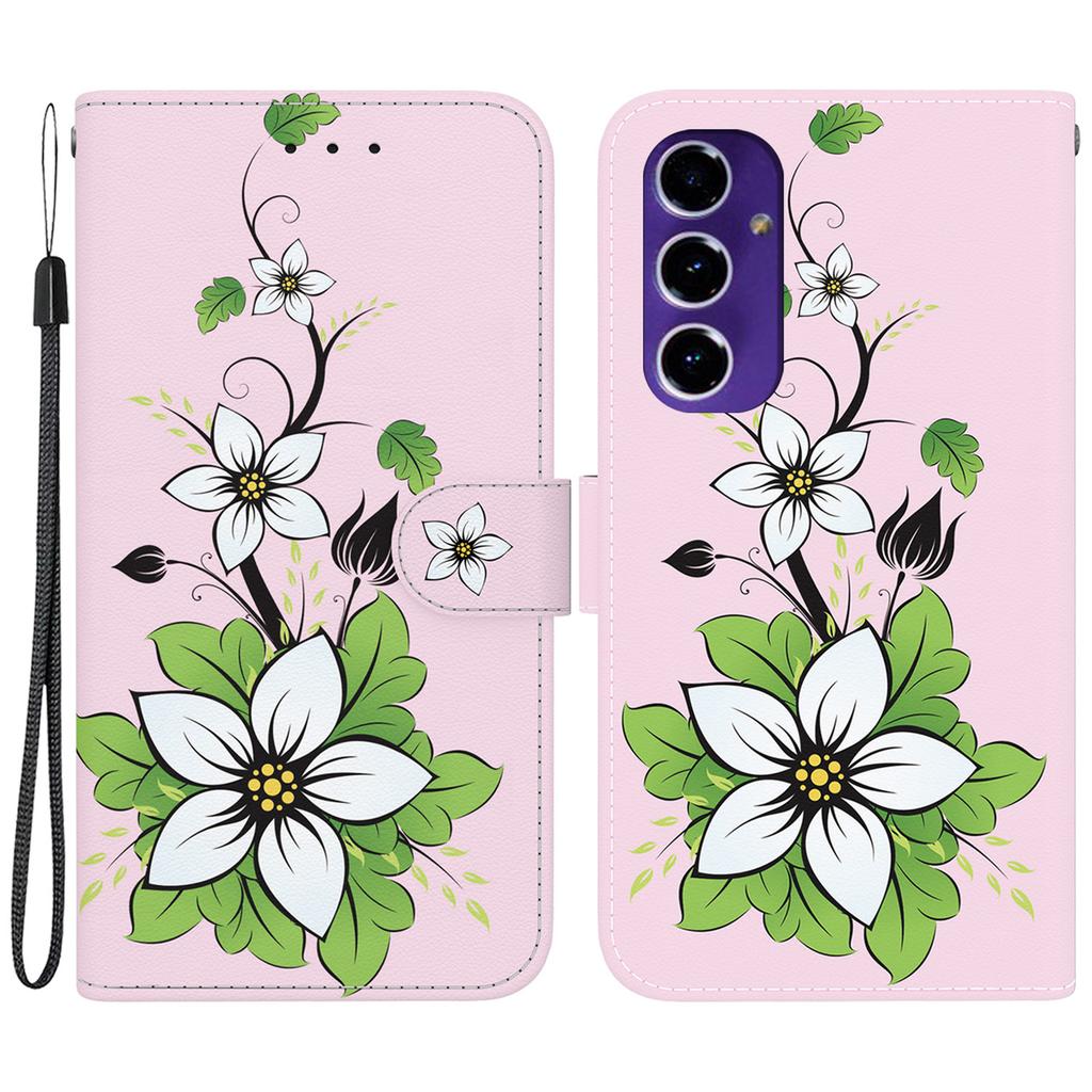 Wallet Phone Case for Samsung Galaxy S24 FE TPU+PU Leather Phone Stand Cover with Pattern Printing