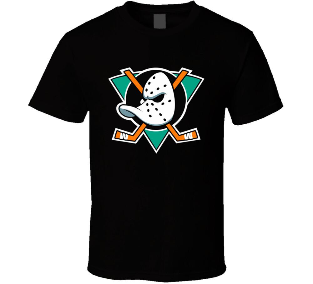 Mighty Ducks Logo Black T Shirt Mens Womens Tees Top L