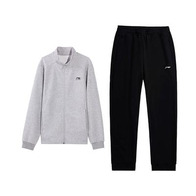 Li Ning Mode Simple Classique Veste Pantalon Long Confortable à Poignets Costume de Sport Décontracté Homme suit AWDVH81-2+AKLUE31-1