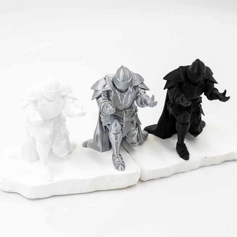 Creative Ninja-Style Single Kneeling Knight Pen Holder Armor Knight Kneeling Figurine Pen Holder Desktop Stand Storage Decor
