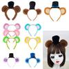 Cartoon Bear Ear Plush Headband Cosplay Costume Hairhoop Birthday Party Hairband Women Face Washing Hairhoop Accessories