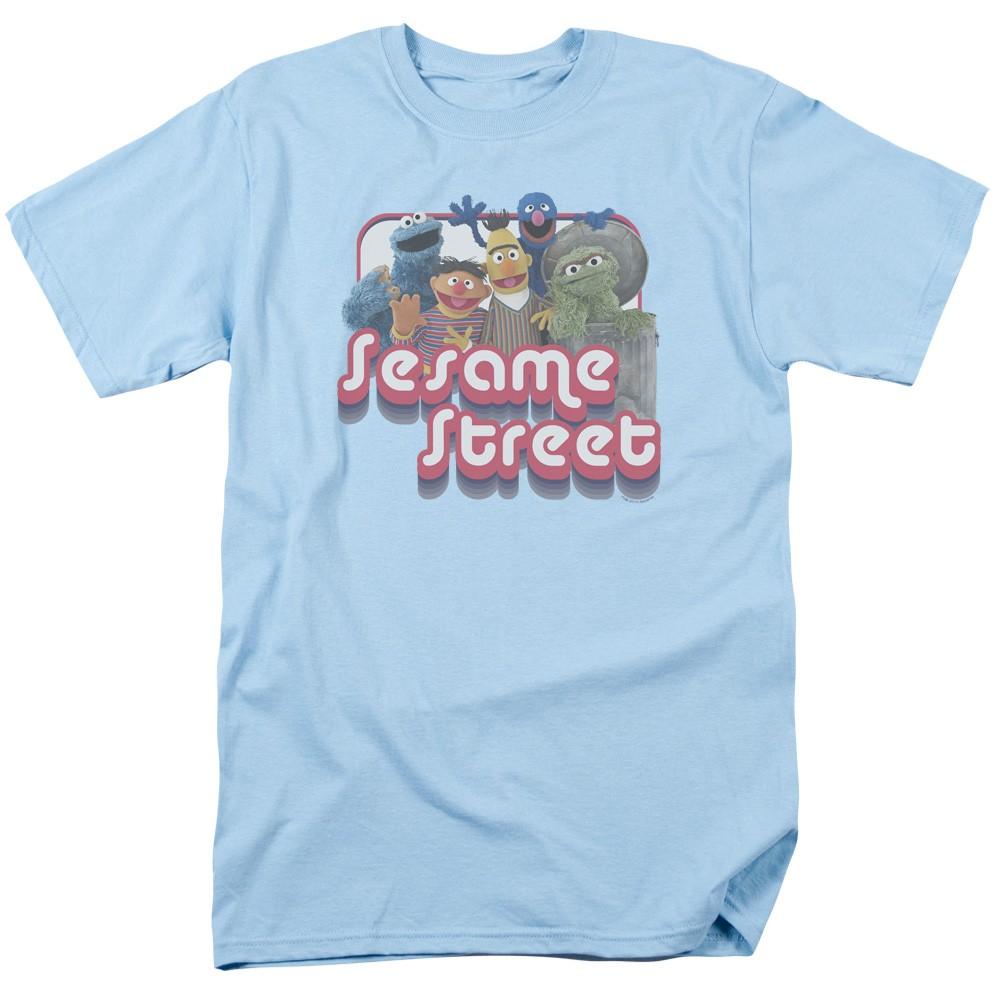 Sesame Street - Groovy Group - Adult Unisex Short Sleeve T-Shirt - Blue M