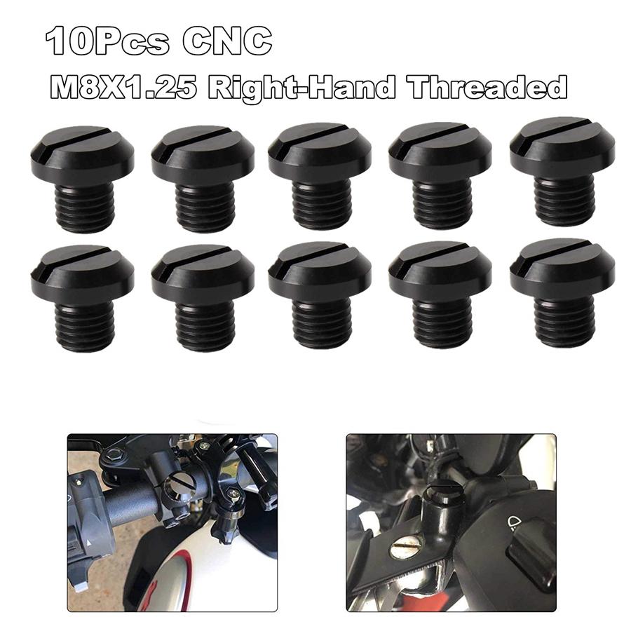 

10PCS M8X1.25 CNC Aluminum Mirror Hole Plug for Honda Yamaha Suzuki Kawasaki