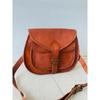 Vintage Saddle Bag Genuine Goat Super Strong Leather Brown Messenger Shoulder