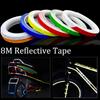 8 Meters Car Reflective Stripe Stickers Tape for Motorcycle Bike Body Rim Wheel Stripe Tape Decorative Reflector Blue/Red/Yellow