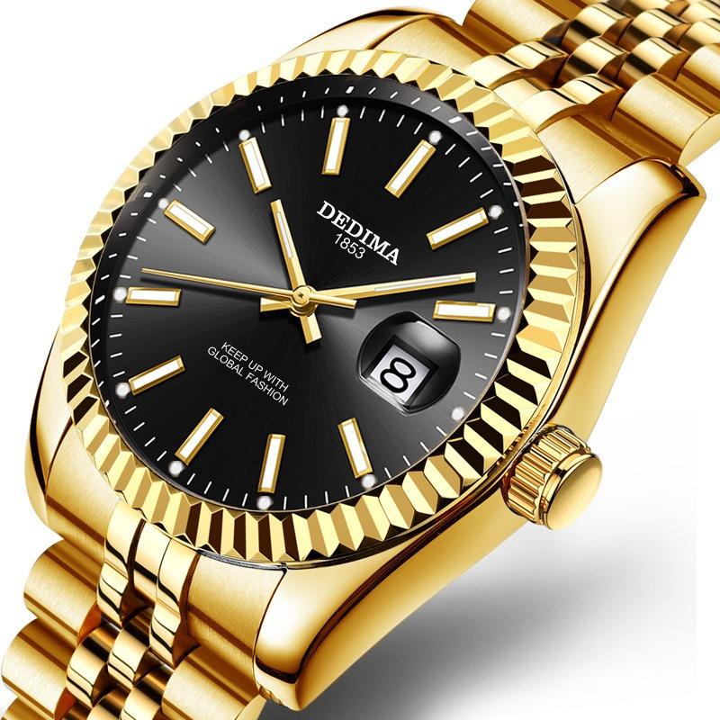 Top brand new high-end fashion men's watch calendar luminous waterproof nail wrist watch