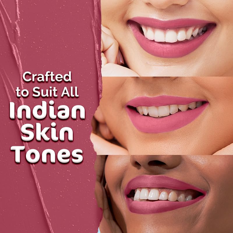 Mamaearth Soft Matte Long Stay Lipstick 3.5 G Pack of 1 Vibrant Waterproof Lip Color Petal Pink