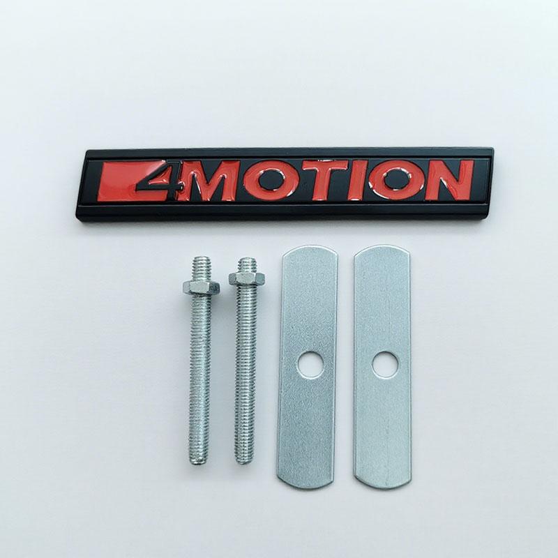 3D Metal Black Red Letters 4 MOTION Logo 4motion Car Rear Trunk Sticker Front Grille Badge Emblem Label for 4MOTION Accessories