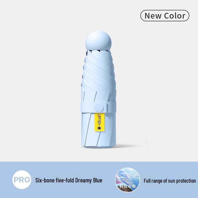 Mini Five-Fold UV Protection Sunscreen Umbrella: Portable and Dual-Use for Sun and Rain, Women's Sunshade Umbrella