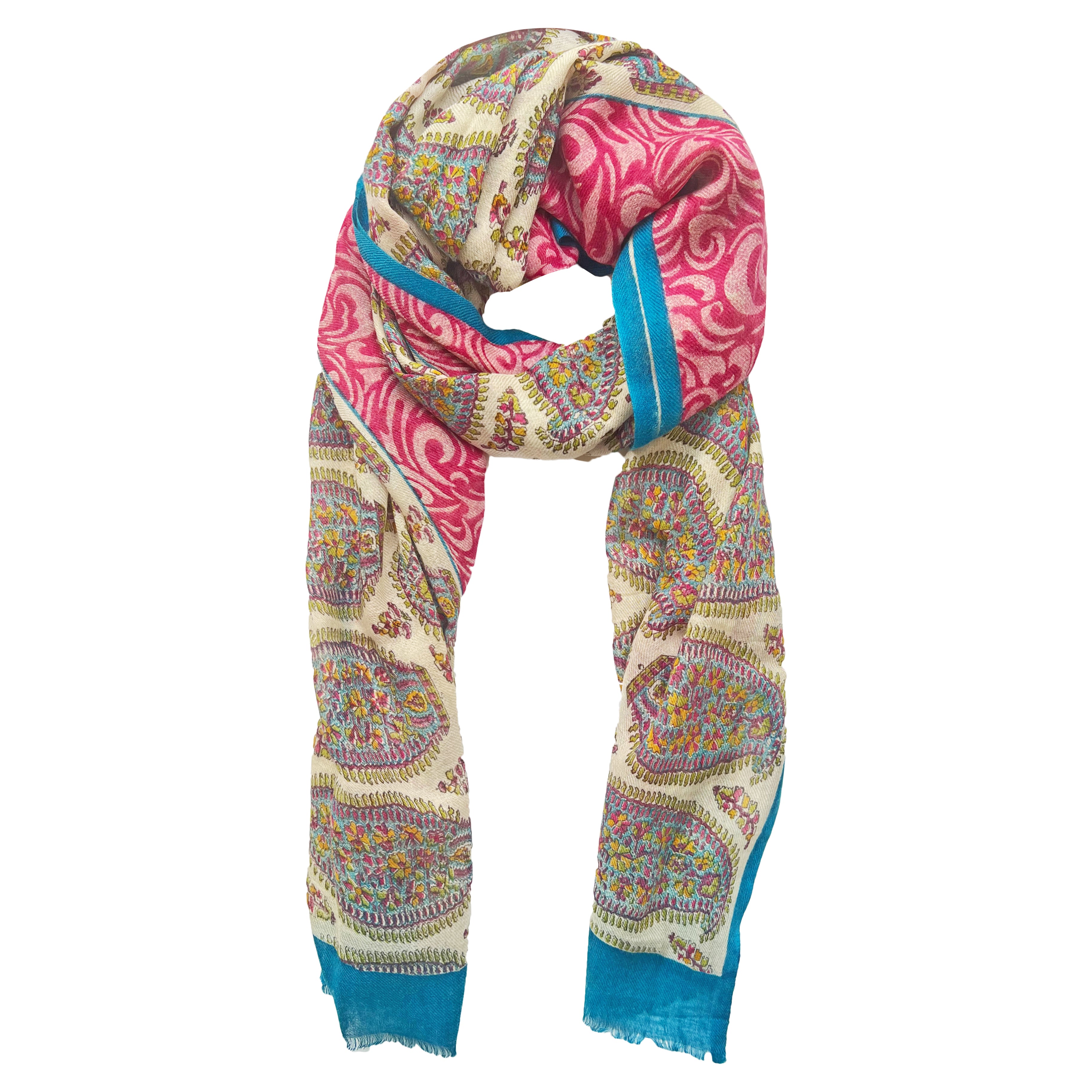 

Прямоугольный разноцветный кашемировый шарф Ikka Dukka