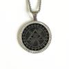 Hip Hop Altes Ägypten Runde Schmuckstücke Collares Goldfarbe Edelstahlkette Ägyptisches Auge des Horus Halsketten & Anhänger