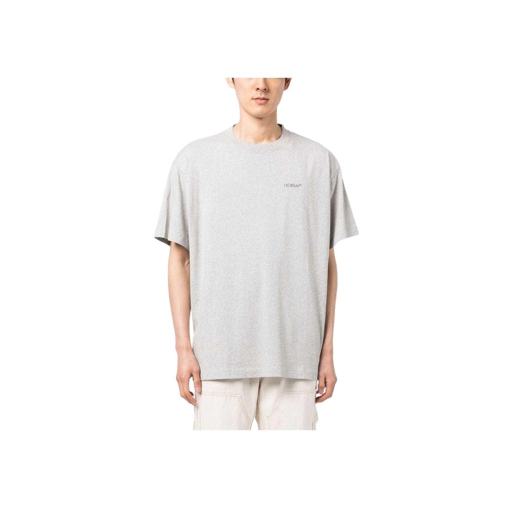 Off-White Jumbo Arrow Over Tee Melange Grey Men Tops OMAA038S23JER0020810