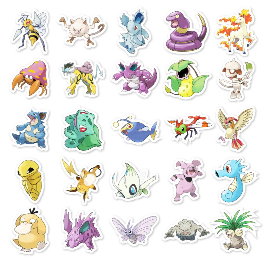 80 Pokémon 1 Laptop Skateboard Water Cup Car Suitcase Graffiti Decoration Stickers