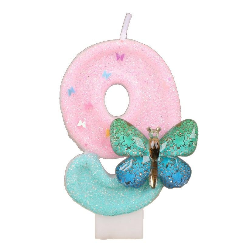 Butterfly Number Birthday Candle Cake Party Decoration Birthday Handmade Candle 0-9