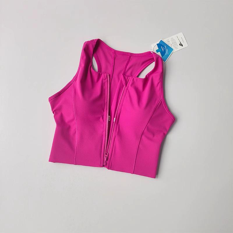Top Reggiseno Sportivo Donna ad Alto Impatto con Zip Frontale Traspirante Antiurto Gilet Fitness per Corsa Palestra Abbigliamento Yoga Brassiere
