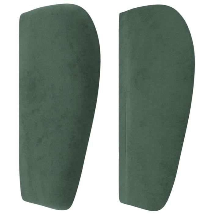 VidaXL Tête de lit avec oreilles Vert foncé 103x23x78-88 cm Velours3117427