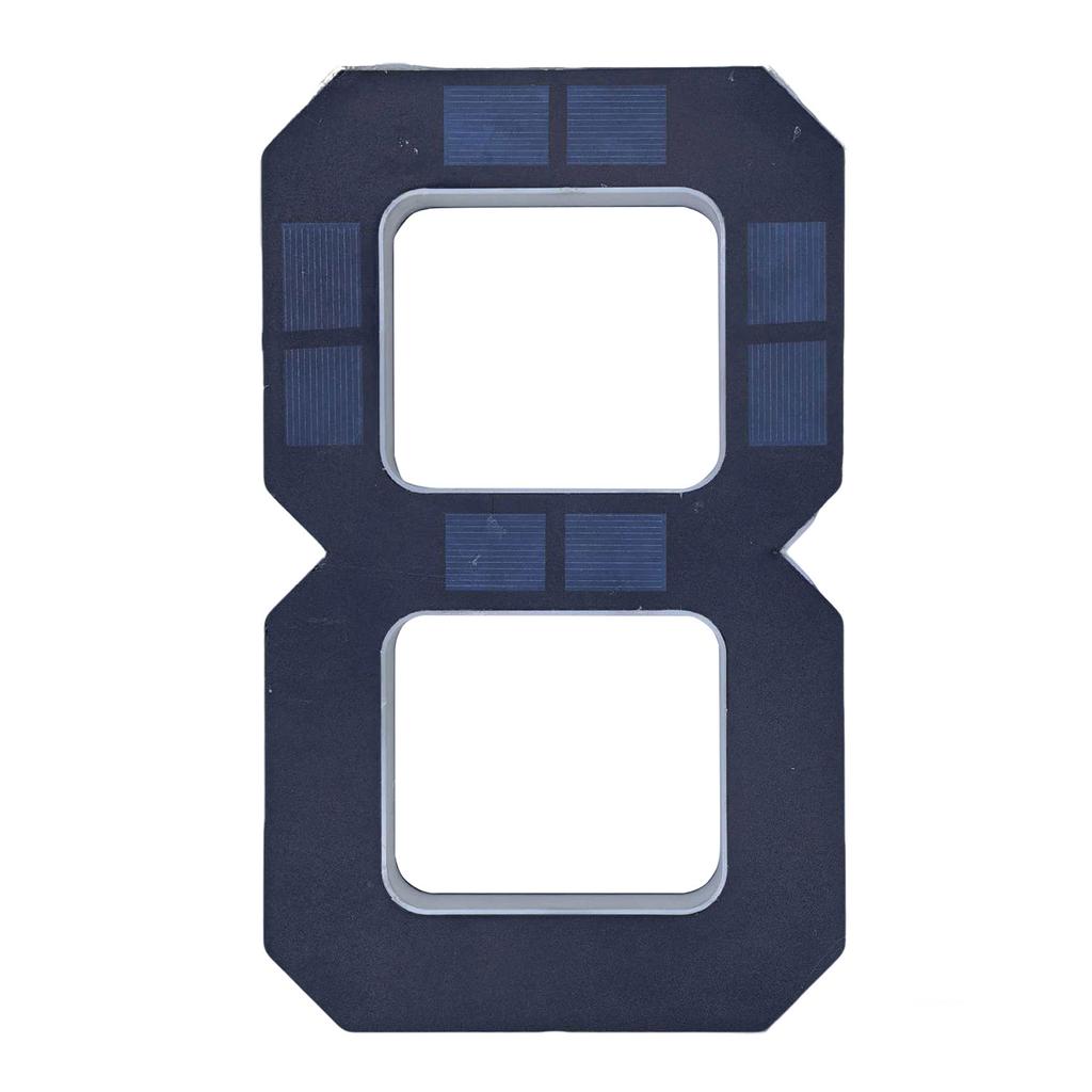 12cm/4.7in Solar House Numbers for Outside 1000mah Light Up LED Address Numbers IP65 Waterproof Illuminated Modern Address Sign with Dusk to Dawn