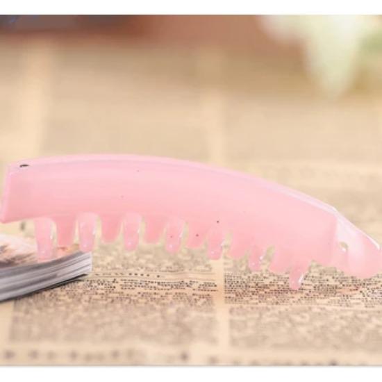 10cm Pony Hair Clip for Women and Girls Fashion Banana Clip Barrettes Black and Pink Solid Color Plastic Hairpins High Quality