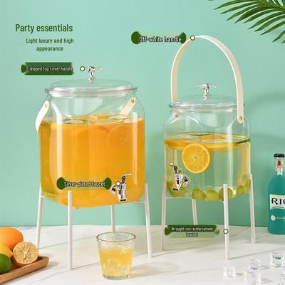 Dispensador de Bebidas Frías con Soporte - Jarra para Infusión de Limón, Frutas, Té, Jugo con Grifo