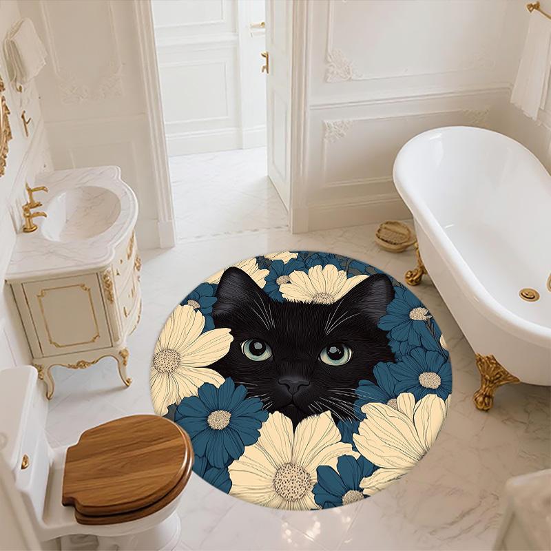 Blue Series Animals,Round Area Rug,Carpet Rug for Living Room Bedroom Sofa Playroom Decor,Non-slip Floor Mat