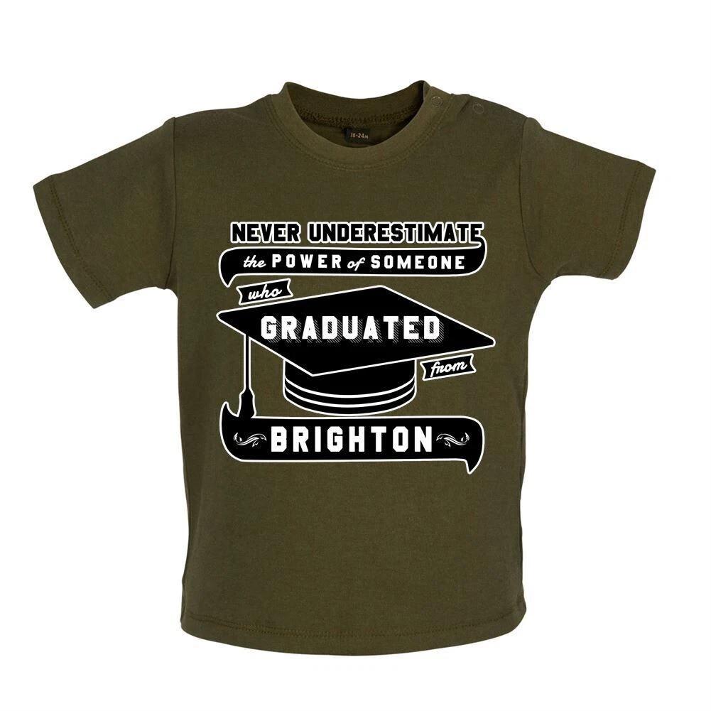 Never Underestimate A Brighton Graduate - Baby Kids Boys Girls Unisex T-Shirt / Babygrow - Graduation 130