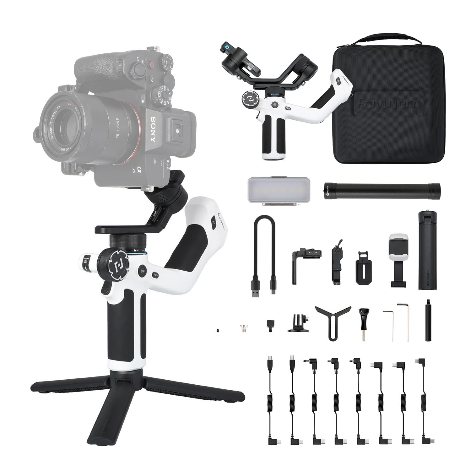 

FeiyuTech 2 Stabilizer 2024 Gold Award Complete Pack for Gimbal Payload Magnetic Extension and Dedicated Storage White FY07411 SCORP-Mini All-in-One белый