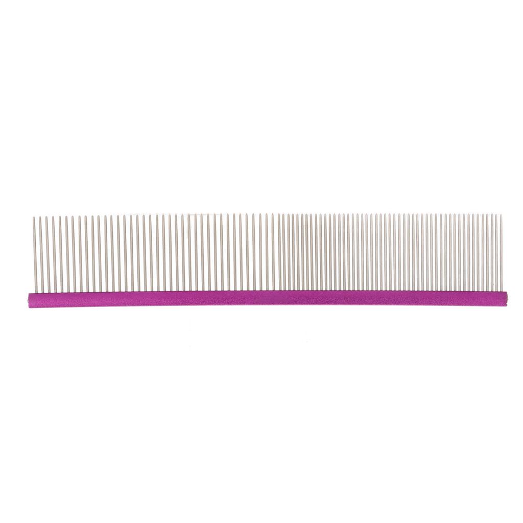 Pet Steel Comb 2 Different Densities Prevents Static Dog Grooming Comb with Rounded Ends for Long and Short Haired