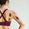 9pcs Temporary Tattoo New School Traditional House With Grapes Shield With Swords Peacock For Chest Women Arms
