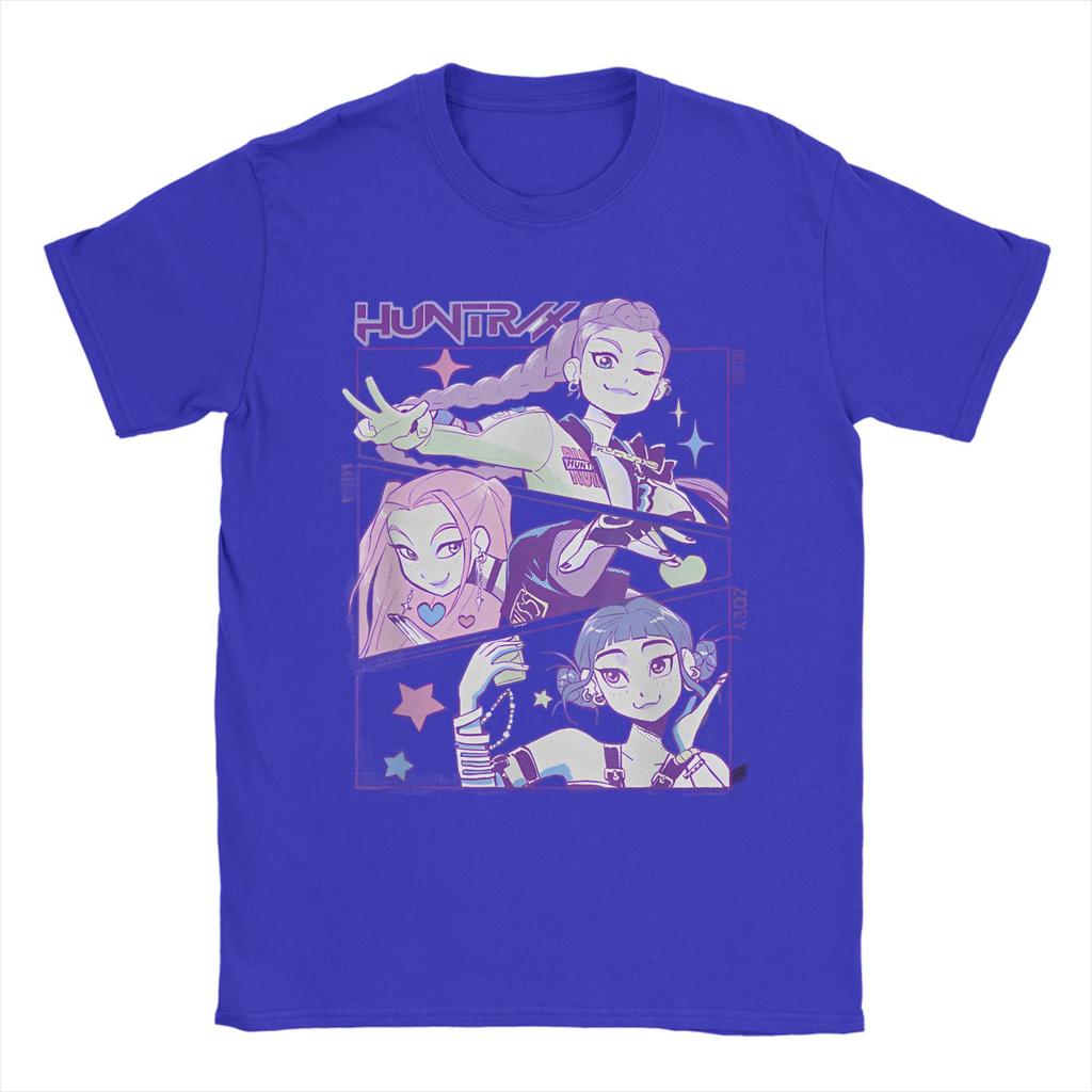 Huntrix Demon Hunters Tour Poster T Shirt Men Vintage 100 Cotton T-Shirts Summer Crew Neck Hip Hop Tee Shirt Oversized Clothing