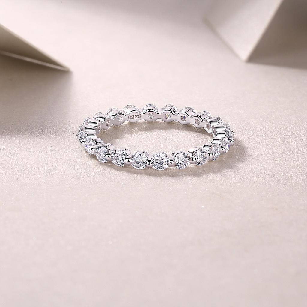 Nabest Platinum Plated CopperLad Grown Diamond Rings Full VVS1 D 3EX Moissanite Wedding Band for Women Jewelry